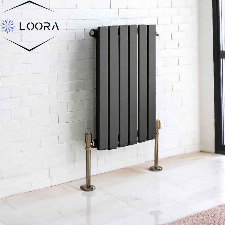 LOORA Horizontal Designer Flat Panel Radiator 600x420mm Single White & Anthracite