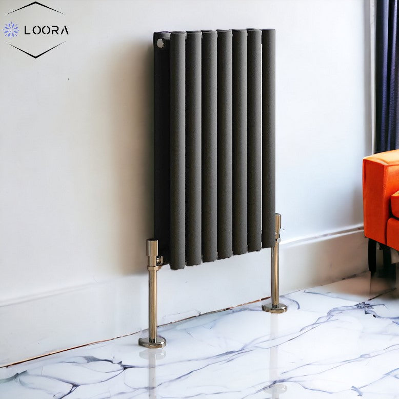 LOORA horizontal Double oval designer Radiator 600x413mm White & Anthrecite