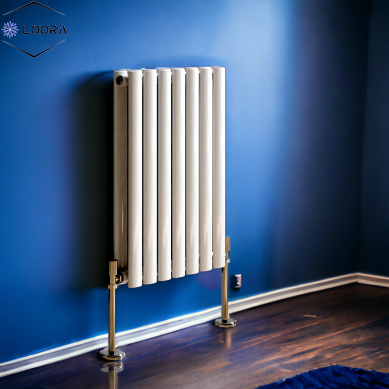 LOORA horizontal Double oval designer Radiator 600x413mm White & Anthrecite
