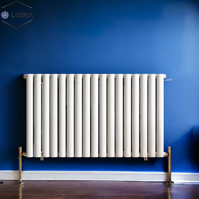 Rex horizontal Single oval designer Radiator 600x1003mm White & Anthrecite
