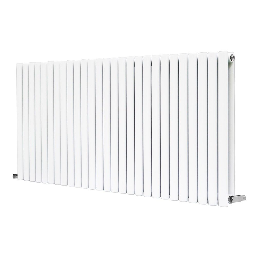 Rex horizontal Double oval designer Radiator 600x1600mm White Anthrecite