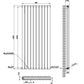 Vertical Designer Oval Column Radiator 1600x590mm Double White & Anthracite