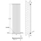 Vertical Designer Oval Column Radiator 1800x472mm Double White & Anthracite