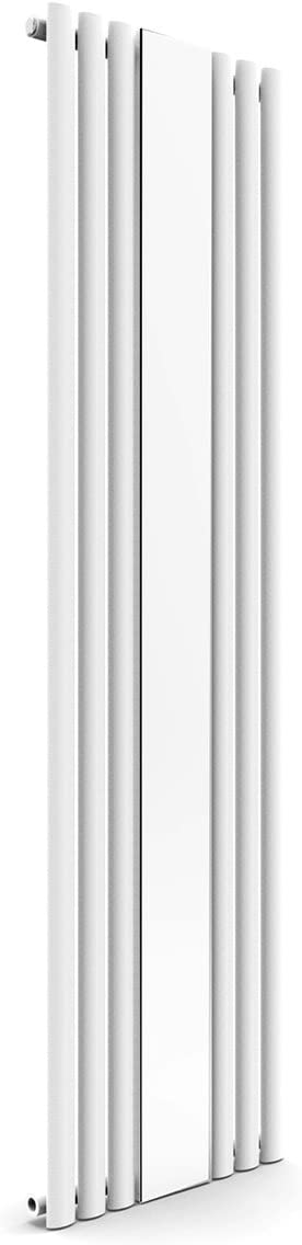 Vertical Designer Mirro Oval Panel Tall Radiator 1800x500mm Single White