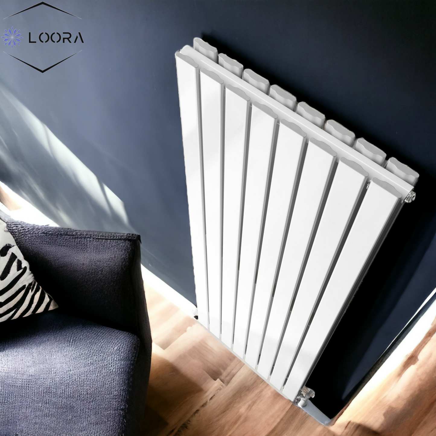 Vertical Designer Flat Panel Tall Radiator 1800x560mm Double White & Anthracite