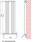 Vertical Designer Mirro Oval Panel Tall Radiator 1800x500mm Single White
