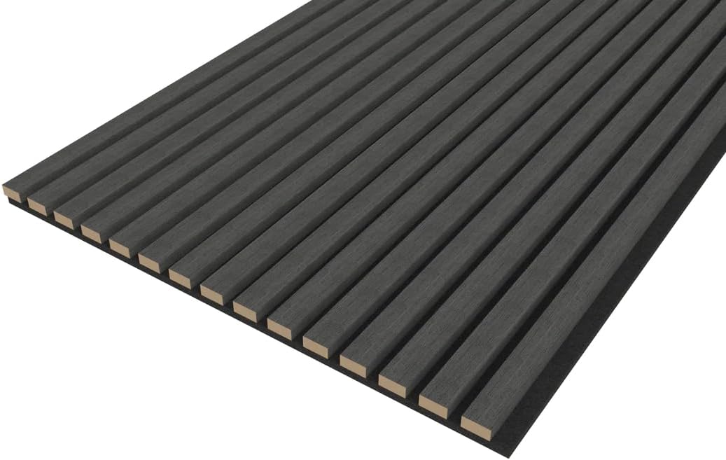 LOORA Charcoal Black Oak Acoustic Wood Wall Panels 2400X600mm
