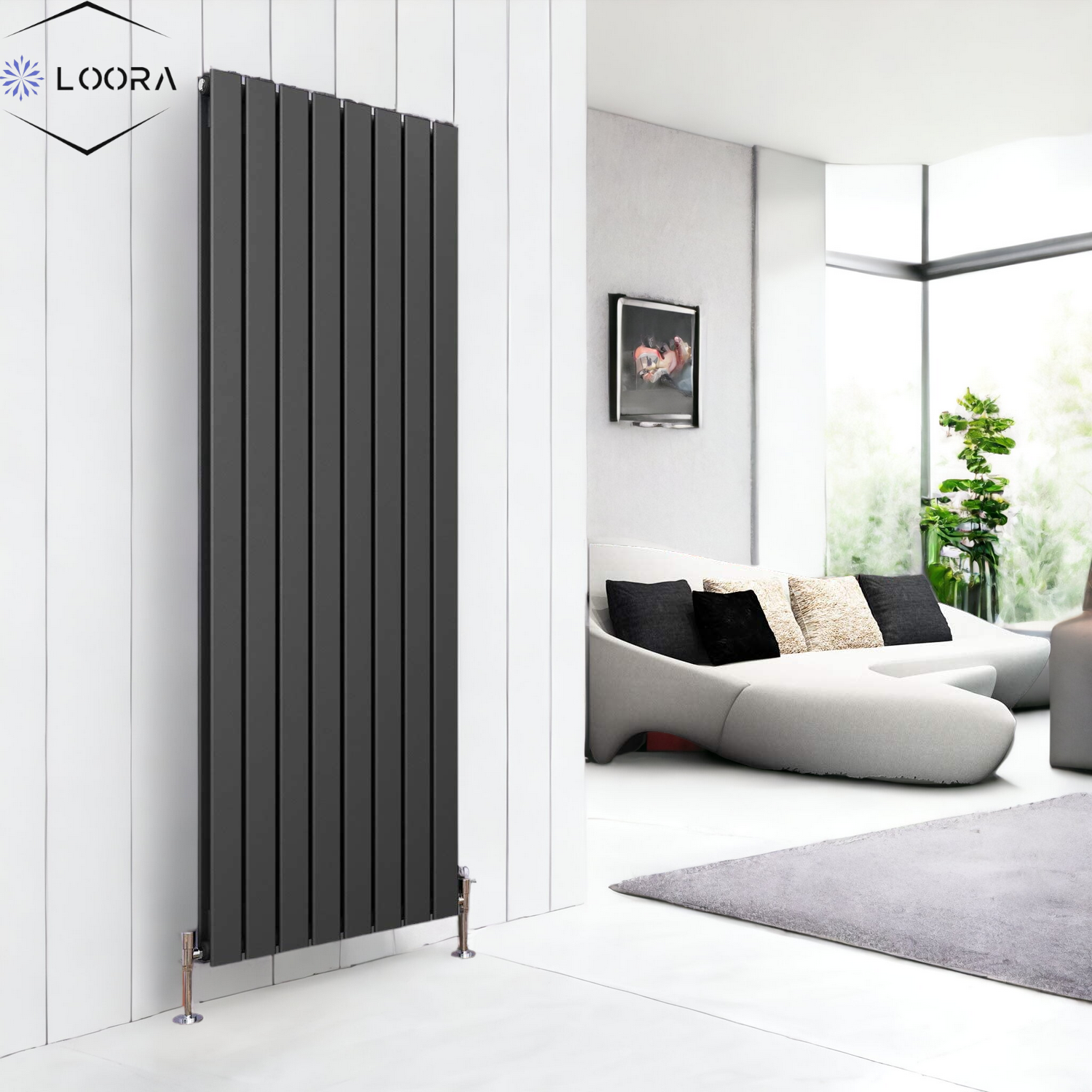 Vertical Designer Flat Panel Tall Radiator 1600x560mm Double White & A ...
