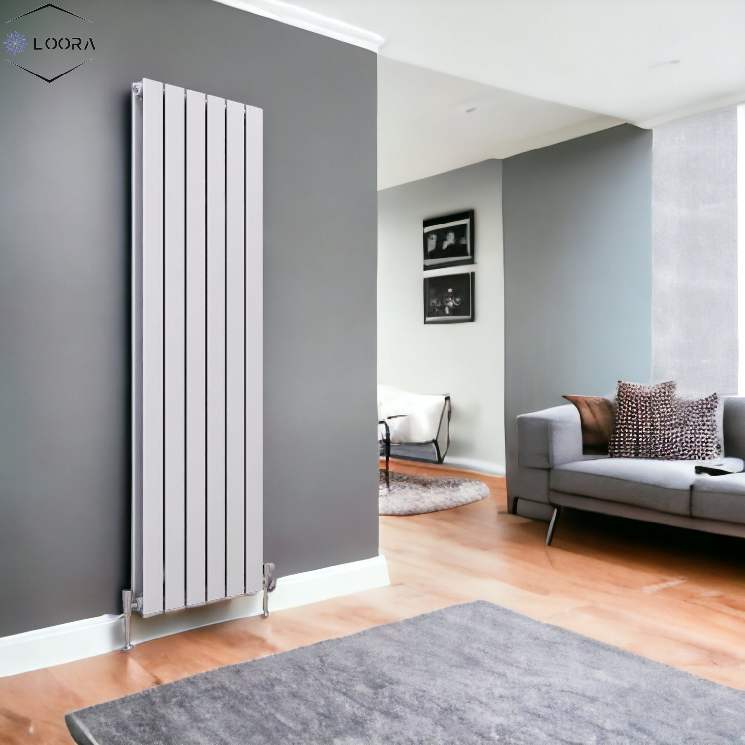 Vertical Designer Flat Panel Tall Radiator 1800x420mm Double White & A ...
