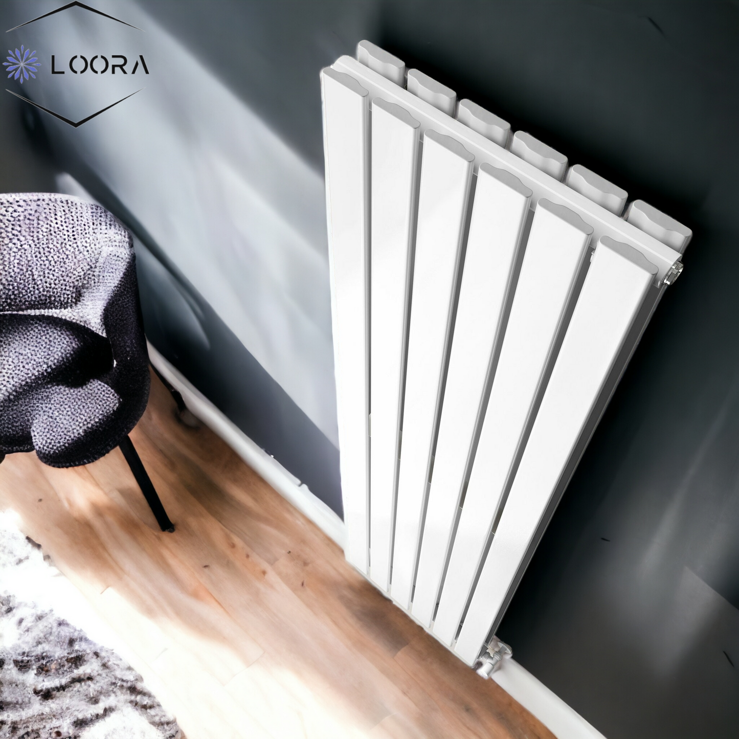 Vertical Designer Flat Panel Tall Radiator 1800x420mm Double White & Anthracite
