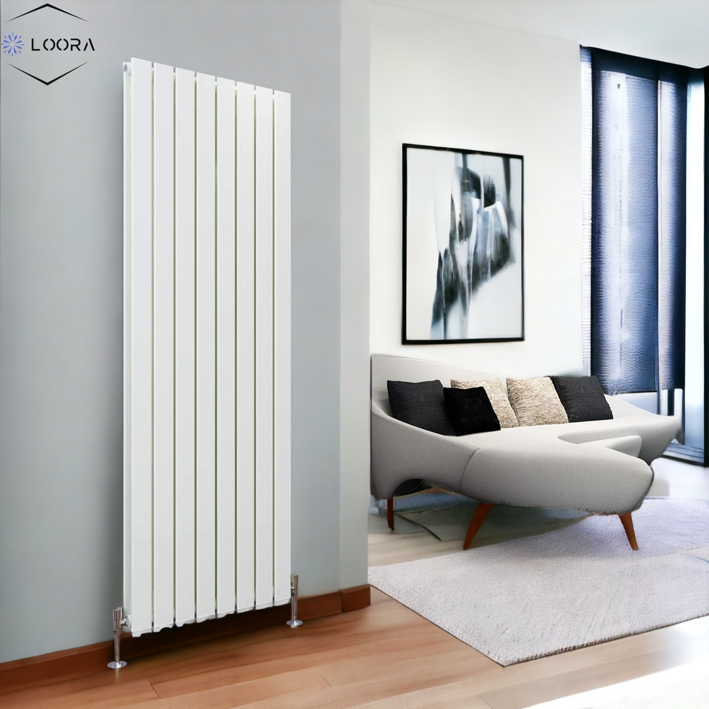 Vertical Designer Flat Panel Tall Radiator 1800x560mm Double White & Anthracite