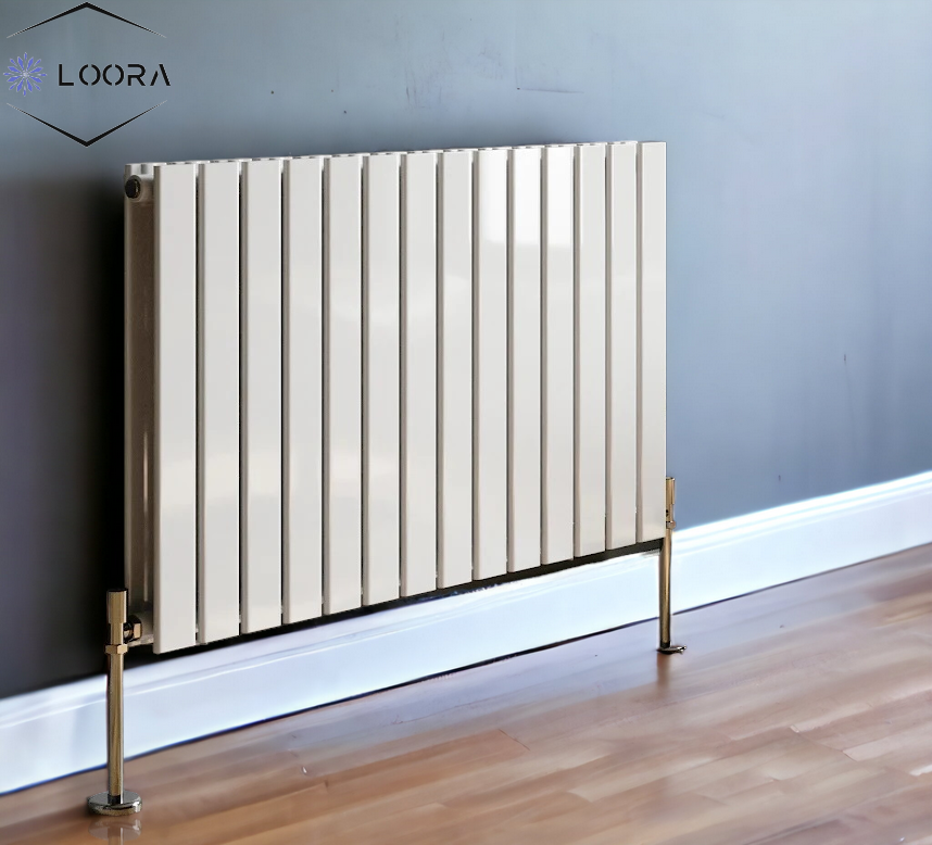 Horizontal Designer Flat Panel Wall Radiator 600x1050mm Double White & Anthracite