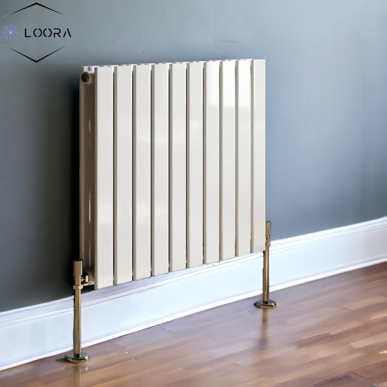 LOORA Horizontal Designer Flat Panel Wall Radiator 600x700mm Double Wh ...