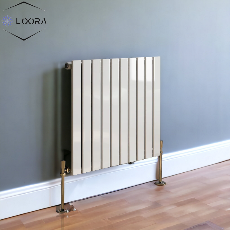 LOORA Horizontal Designer Flat Panel Wall Radiator 600x700mm Single Wh ...