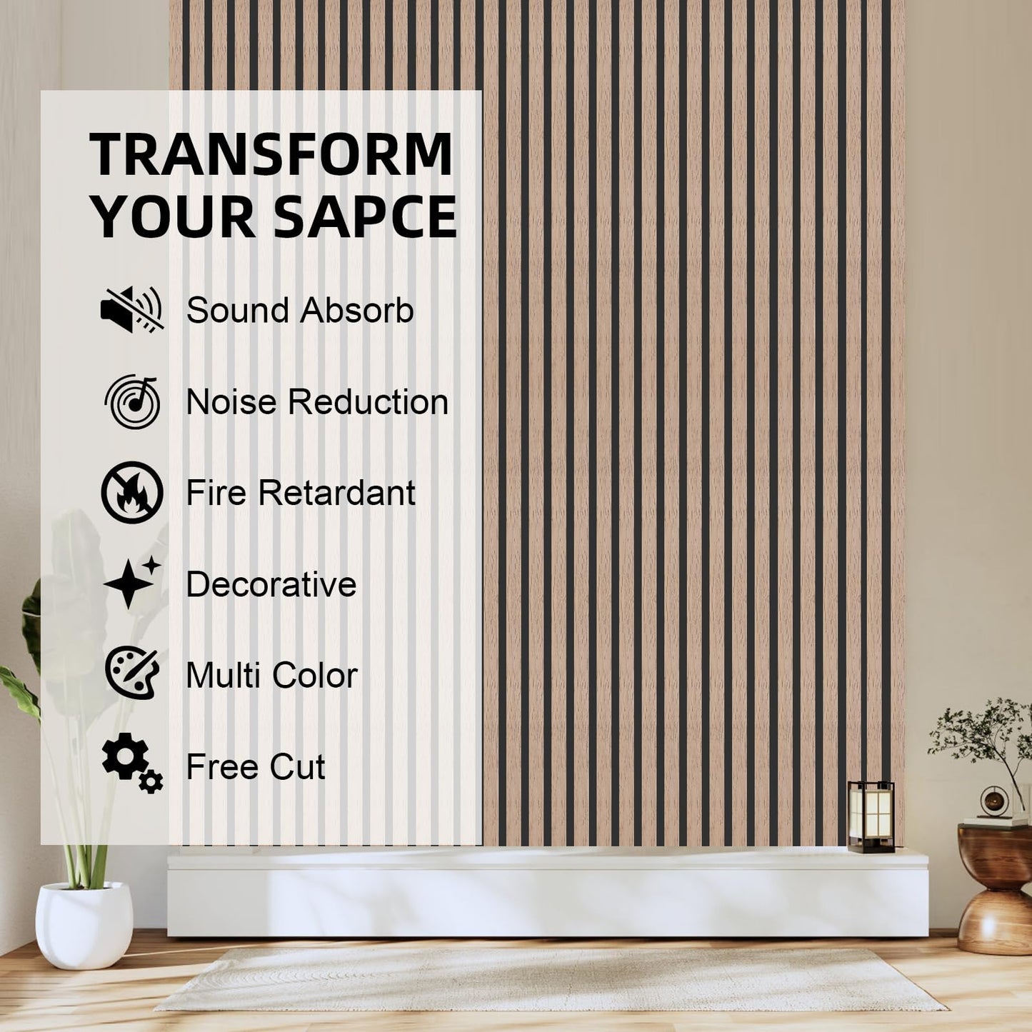 LOORA White Oak Acoustic Wood Wall Panels 2400X600mm
