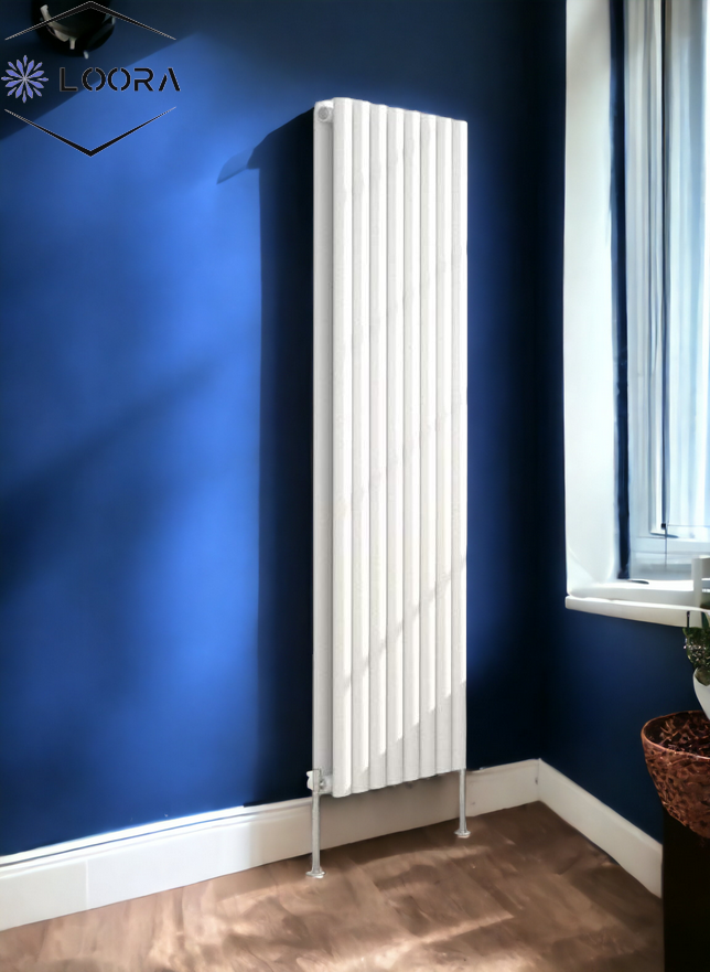 Vertical Designer Oval Column Radiator 1800x472mm Double White & Anthracite