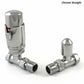 Chrome Straight Thermostatic Radiator Valve Pack - 15mm