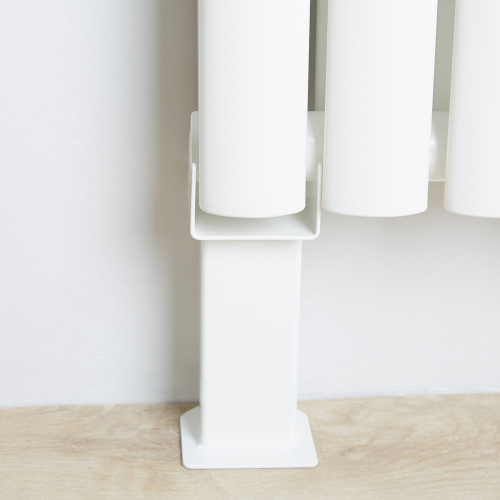 Floor bracket for tall white radaitor 